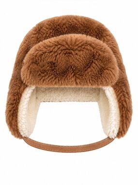 Amazon Kids Faux Fur Trapper Hat in Brown with Cream Lining